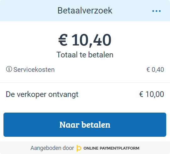 Voorbeeld Marktplaats betaalverzoek